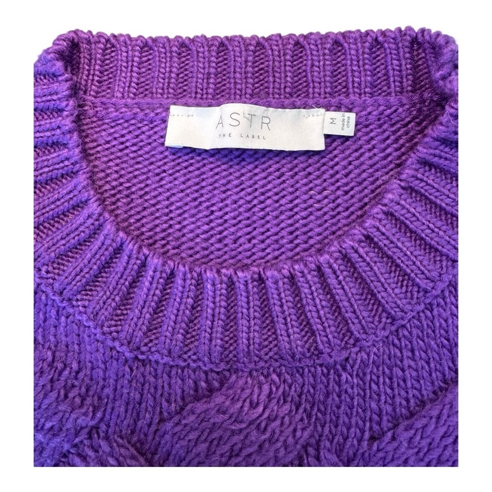 Astr the Label Purple Cable Knit Sweater - Picture 3 of 7